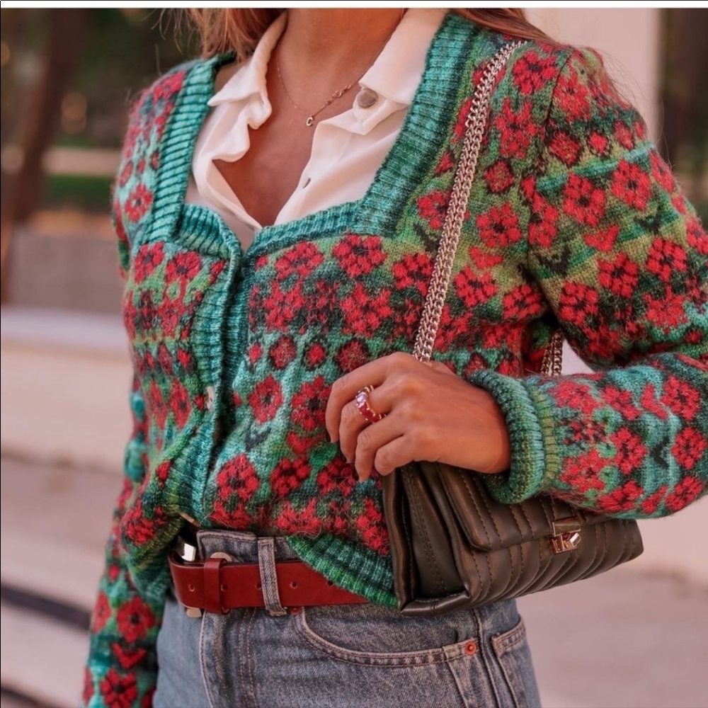 ZARA Knit Jacquard Jacket